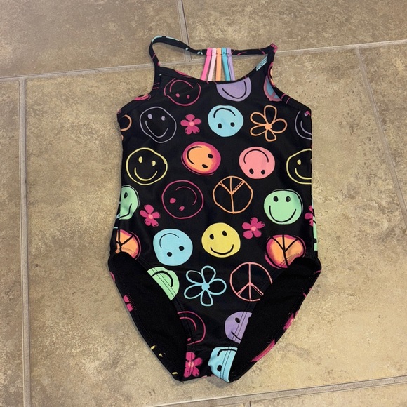 The Children's Place Other - The Children's Place Black Multicolor Smiley One Piece